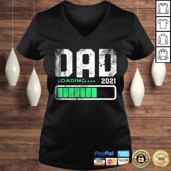 Funny Father's Day Mens Dad Est 2021 Loading Future New Daddy Baby TShirt - Image 2