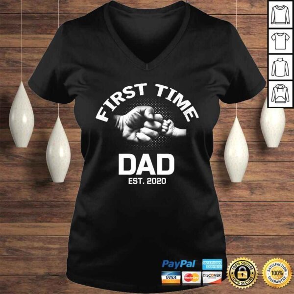 Funny First Time Dad Est 2020 Shirt Fathers Day Gift For Dad Tee Shirt - Image 2