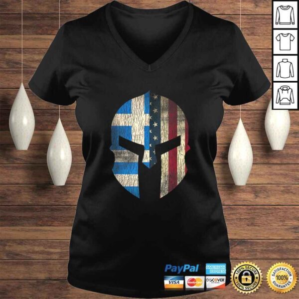 Funny Greek American Pride  Greece Spartan HelmeTee T-Shirt - Image 2