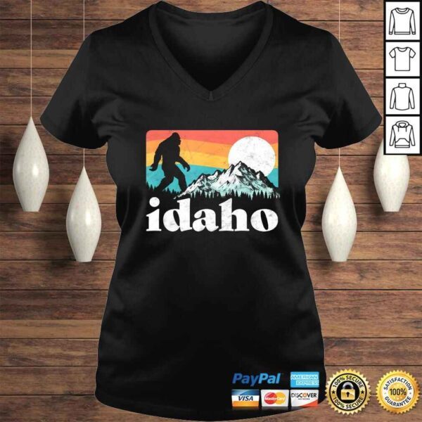 Funny Idaho Bigfoot & Retro Mountains TShirt - Image 2