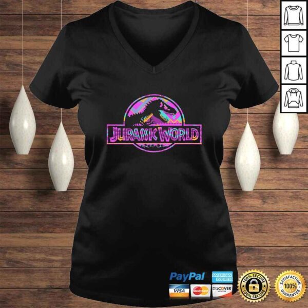 Funny Jurassic World Purple Boho Geometric Logo Graphic Tee Shirt - Image 2