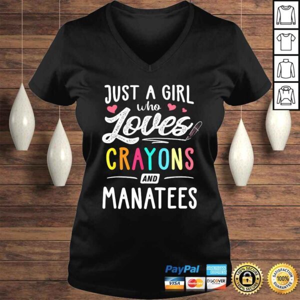 Funny Just A Girl Who Loves Crayons And Manatees Kids, Youth Shirt - Image 2