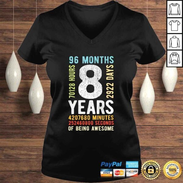 Funny Kids 8th Birthday 8 Years Old Vintage Retro 96 Months TShirt Gift - Image 2