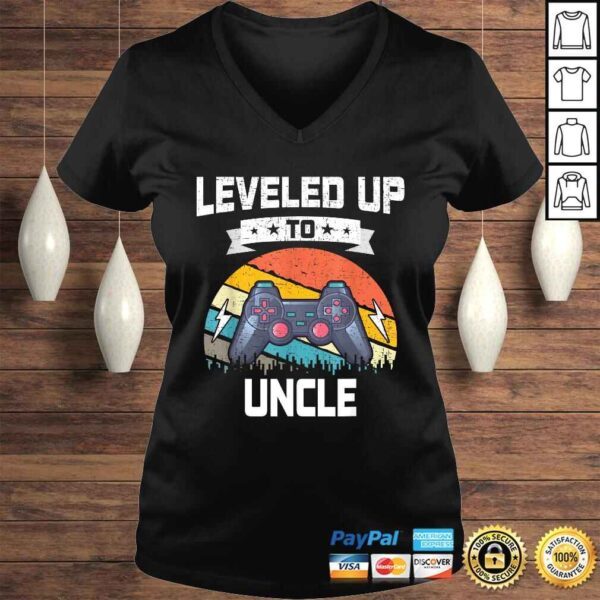 Funny Leveled up to Uncle Funny Video Gamer Gaming Gift TShirt - Image 2