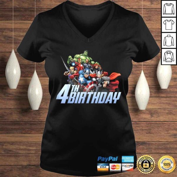 Funny Marvel Avengers Action Shot 4th Birthday TShirt - Image 2