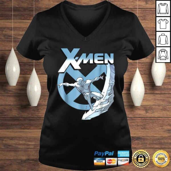 Funny Marvel X-Men Iceman Blue X Epic Cold Slide Graphic Shirt - Image 2