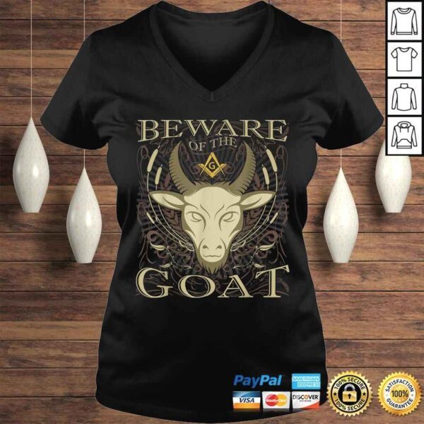 Funny Masonic Shirt Beware Of The Goat Funny Freemason TShirt - Image 2