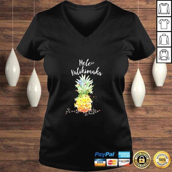 Funny Mele Kalikimaka Pineapple Christmas in July Lights T-shirt - Image 2