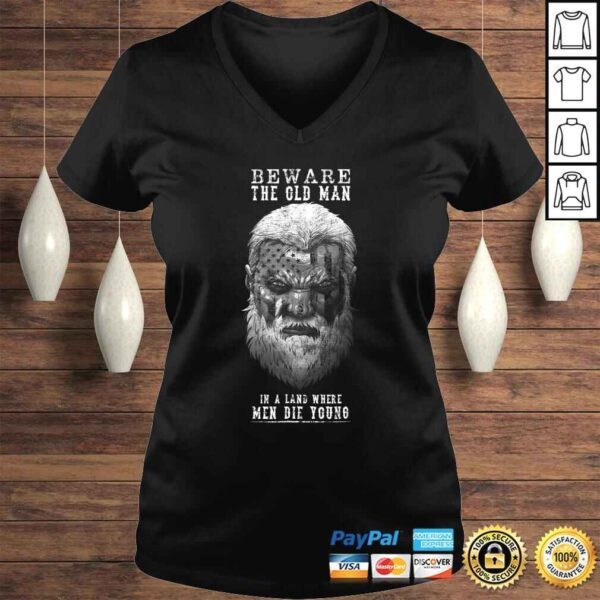 Funny Mens Beware The Old Man TShirt - Image 2