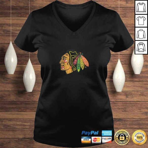 Funny Mens NHL Chicago Blackhawks Vintage Distressed Team Logo TShirt - Image 2