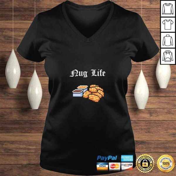 Funny Nug Life Funny Chicken Nugget Thug Meme V-Neck T-Shirt - Image 2