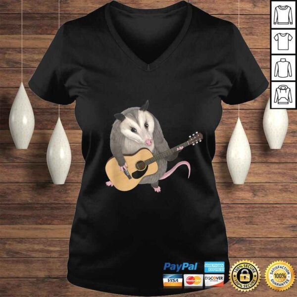 Funny Opossum playing the acoustic guitar - possum Tee T-Shirt - Image 2