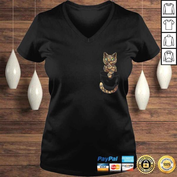 Funny Pocket Tortoiseshell Tortie Cat  Shirt - Image 2