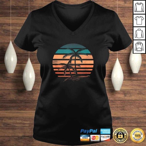 Funny Retro Vintage Sunset Palm Trees Gift Top - Image 2