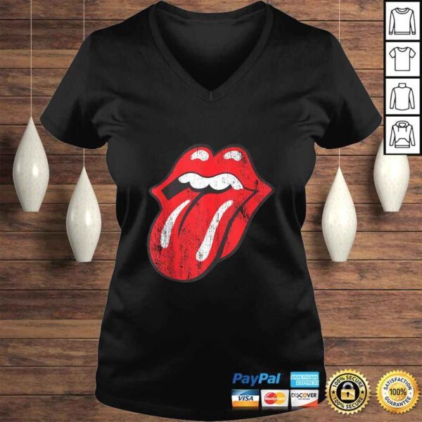 Funny Rolling Stones Official Distressed Tongue Tee T-Shirt - Image 2