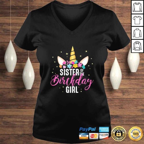 Funny Sister Of The Birthday Girl Sibling Gift Unicorn Birthday TShirt - Image 2