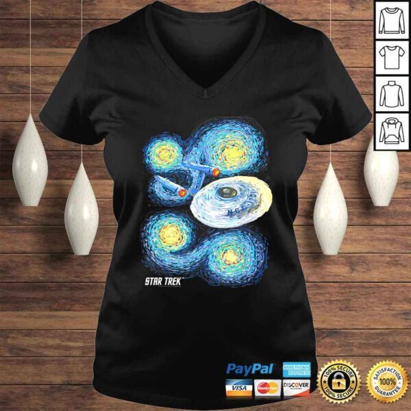 Funny Star Trek Original Series Starry Night Paint Graphic Tee T-Shirt - Image 2