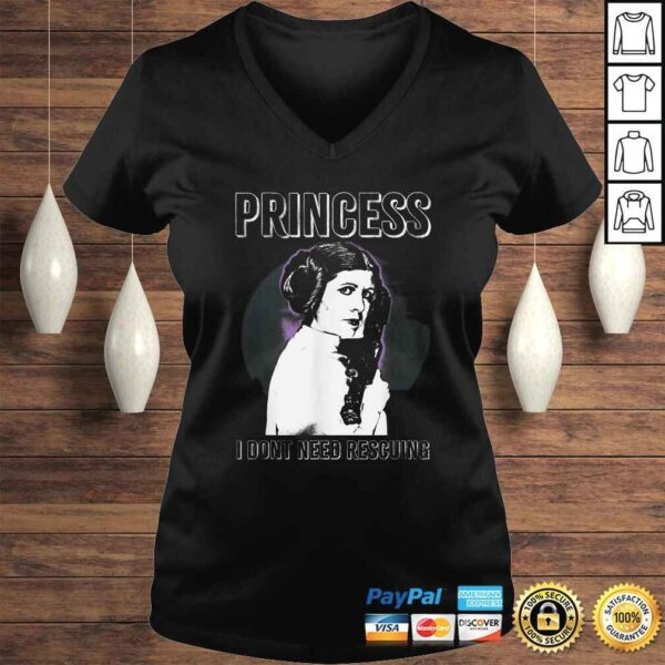 Funny Star Wars Princess Leia I Don't Need Rescuing Shirt - Image 2