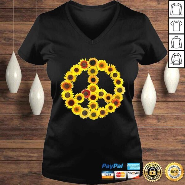 Funny Sunflowers Peace Sign 60s 70s Love Kindness & Freedom TShirt Gift - Image 2