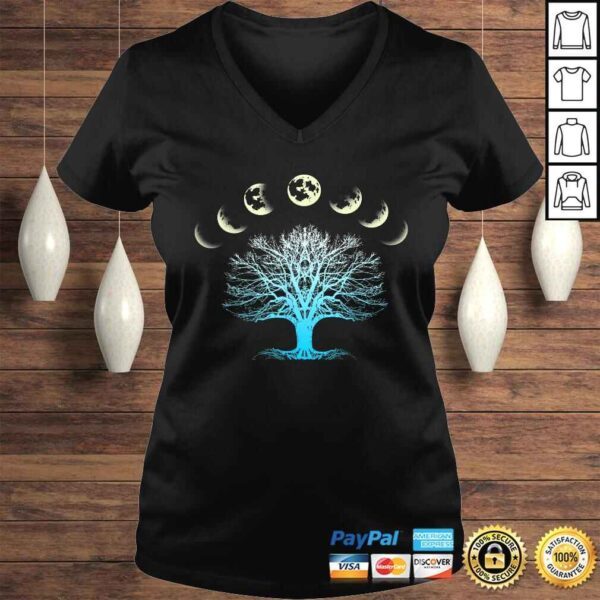 Funny Tree Of Life Spiritual Shirt Moonphases as Giftidea for Yoga V-Neck T-Shirt - Image 2