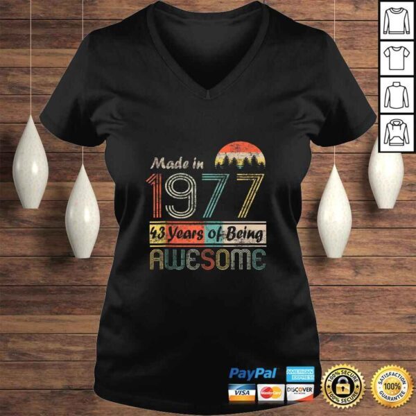 Funny Vintage 1977 Made In 1977 - 43rd Birthday 43 Years Old Gift Shirt - Image 2