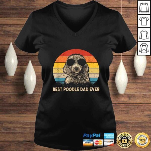 Funny Vintage Best Poodle Dad Ever Dog Daddy Father Tee Shirt - Image 2