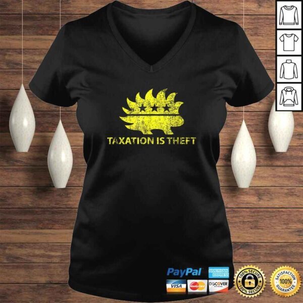 Funny Vintage Distressed Libertarian Taxation Is ThefTShirt - Image 2