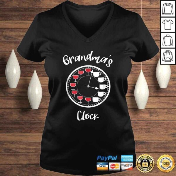 Funny Wine and Coffee Shirts for Women  Grandmas Clock - Image 2