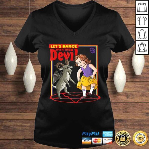 Funny Witchcraft Let's Dance with the Devil Satanic Baphomet game T-shirt - Image 2