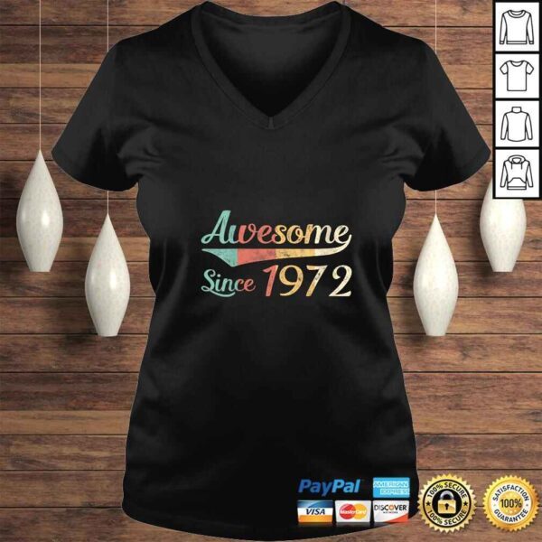 Funny Womens 48th Birthday Gift 48 Year Old Awesome Since 1972 Vintage TShirt - Image 2