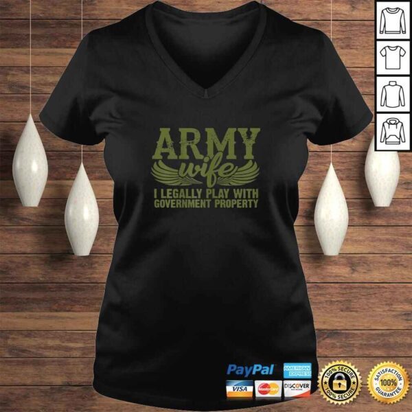 Funny Womens Army Veteran Wife Shirt Pink Army Wife TShirt - Image 2