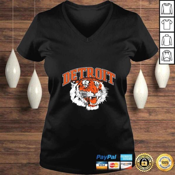 Funny Womens Detroit Baseball Vintage Michigan Bengal Tiger Retro VNeck TShirt - Image 2