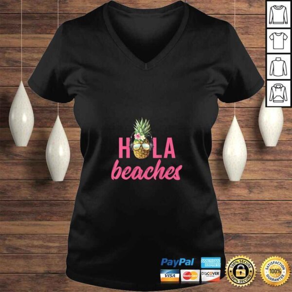 Funny Womens Hola Beaches Pineapple TShirt - Image 2