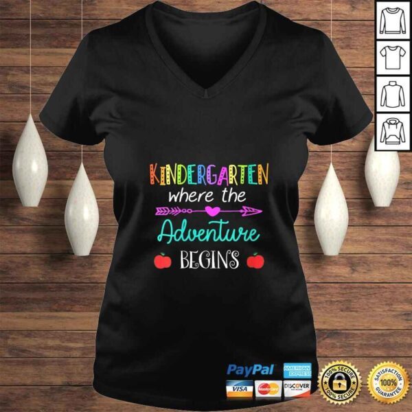 Funny Womens Kindergarten Where The Adventure Begins Shirt Kinder Teacher TShirt - Image 2