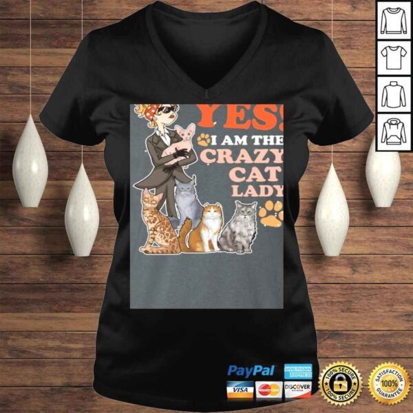 Funny Yes I'm The Crazy Cat Lady Tee T-Shirt - Image 2