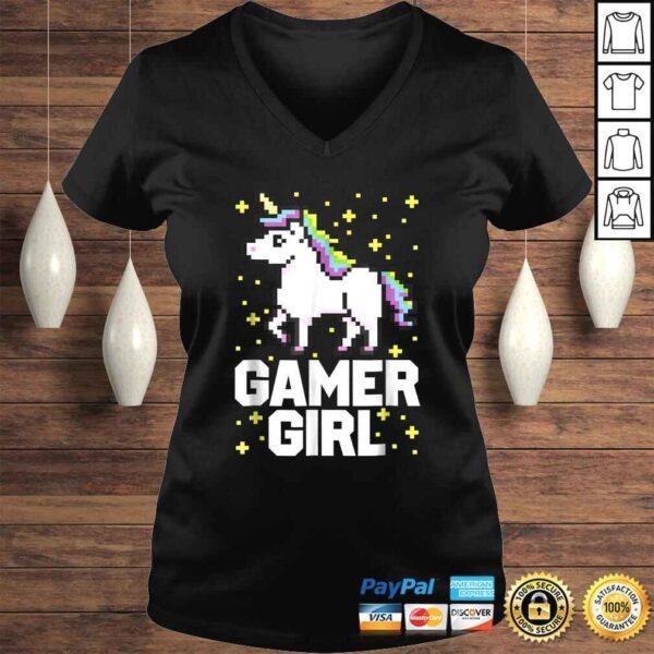 Gamer Girl Shirt Unicorn Video Game Cute Womens Shirt Gift - Image 2