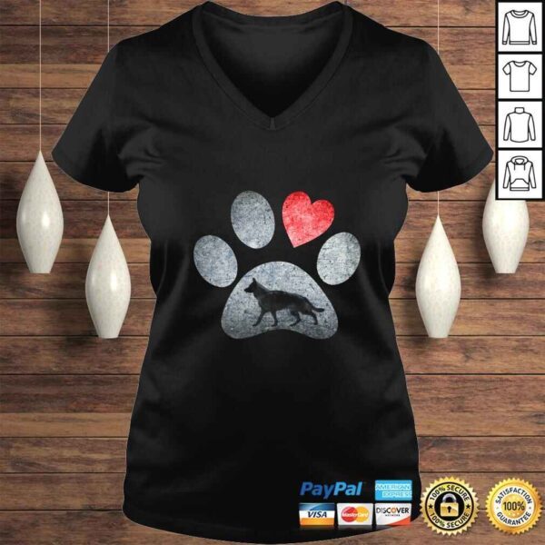 German Shepherd Paws Dog Lovers Red Heart Gift Hoodie Pullover Hoodie - Image 2