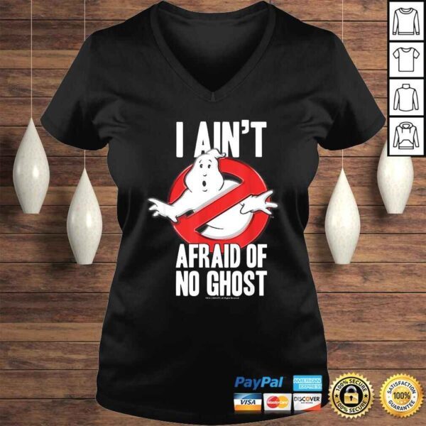 Ghostbusters I Ain't Afraid Of No Ghost Bold TexT-shirt - Image 2