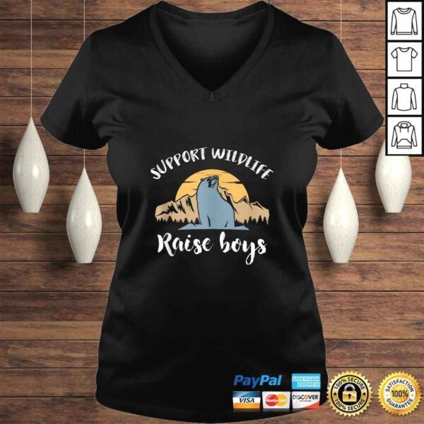 Gift For Mom Dad Support Wildlife Raise Boys Tee Shirt - Image 2