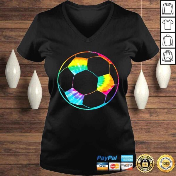 Girl Soccer Ball Shirt - Rainbow Trippy Hippie Tie Dye Gift Top - Image 2