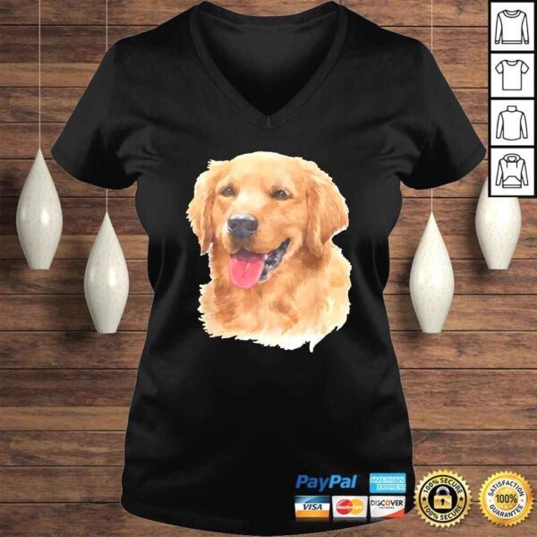 Golden Retriever Dog Shirt - Watercolor Art Golden Retriever TShirt - Image 2