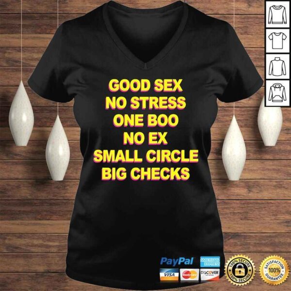 Good Sex No Stress One Boo No Ex Small Circle Big Checks TShirt - Image 2