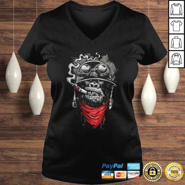 Gorilla Smoking A Cigar Shirt Cool Powerful Animal Shirt - Image 2