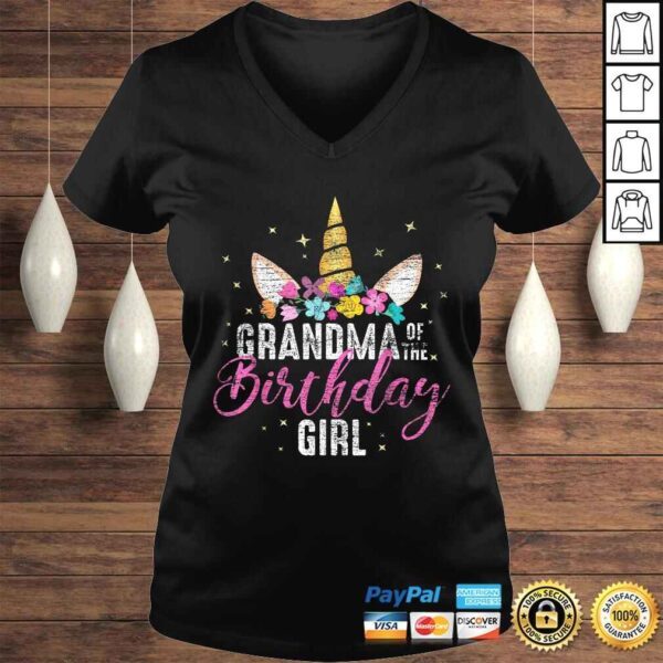 Grandma Of The Birthday Girl Grandma Gift Unicorn Birthday TShirt Gift - Image 2