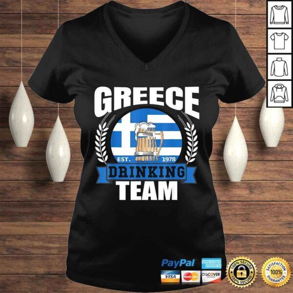 Greece Drinking Team Greek Flag Beer Party Grecian Shirt - Image 2