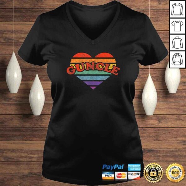 Guncle Retro Rainbow Heart 80s Whimsy LGBTQ Pride TShirt - Image 2