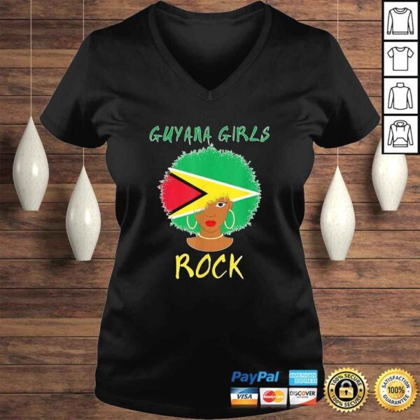 Guyana Flag Girls Rock Shirt Guyana women Tee gift - Image 2