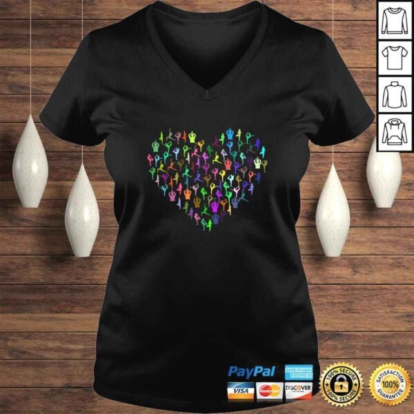 Heart made up of YOGA Positions! A great yoga TShirt - Image 2