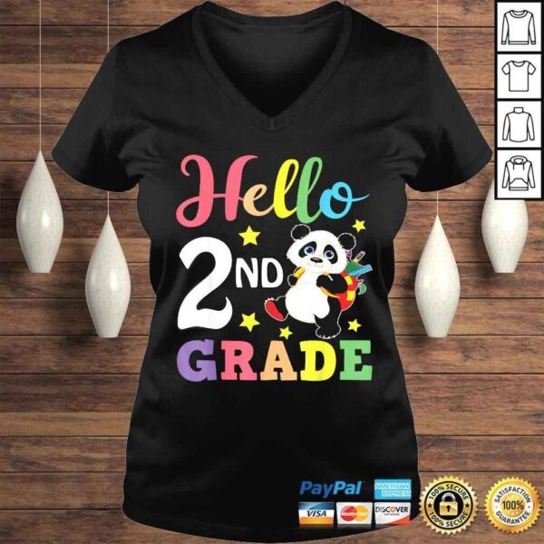 Hello 2nd Grade Cute Panda Back To School Student Shirt - Image 2