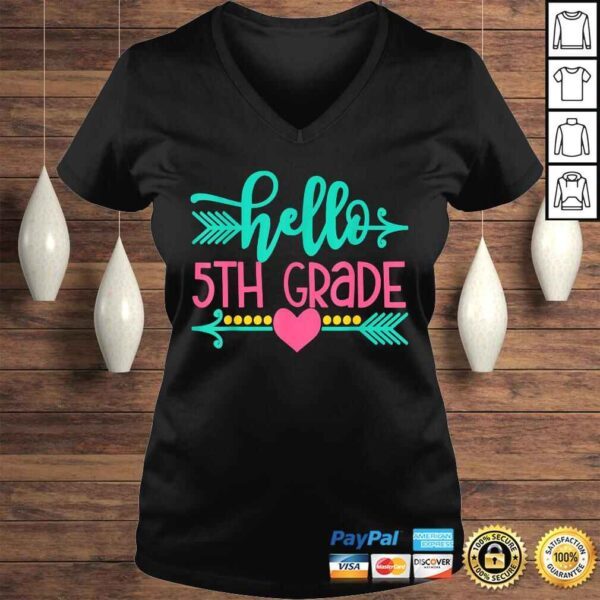 Hello 5th Grade Girls Back To School Gift Cute Heart Arrow TShirt - Image 2